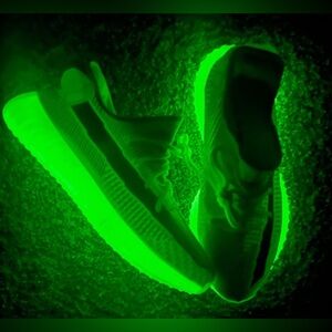 Adidas Yeezy Boost 350 V2 in Glow Neon Green Glow in the Dark Shoes